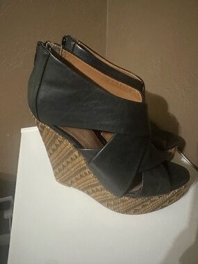 Black Wedge Sandals for Women - Stylish Peep Toe Platform